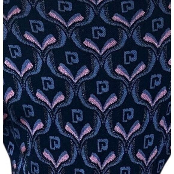 Paco Rabanne Blue Logo Knit Midi Dress MEDIUM Bodycon Career Wool Designer $940 - Picture 9 of 13